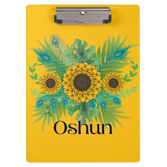 Oshun Goddess Sunblumen Klemmbrett (Vorderseite)