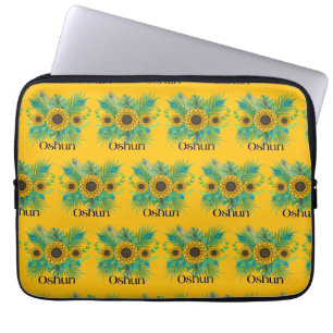 Oshun Goddess Sunblumen Laptopschutzhülle