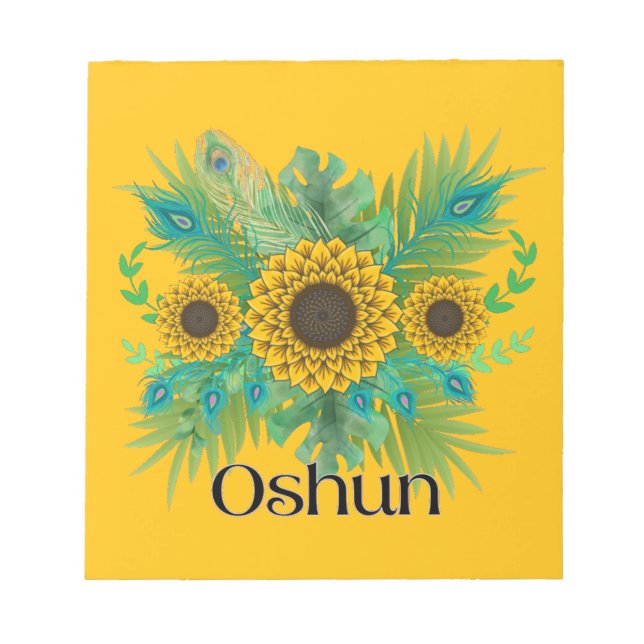 Oshun Goddess Sunblumen Notizblock (Vorderseite)