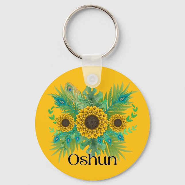 Oshun Goddess Sunblumen Schlüsselanhänger (Vorderseite)