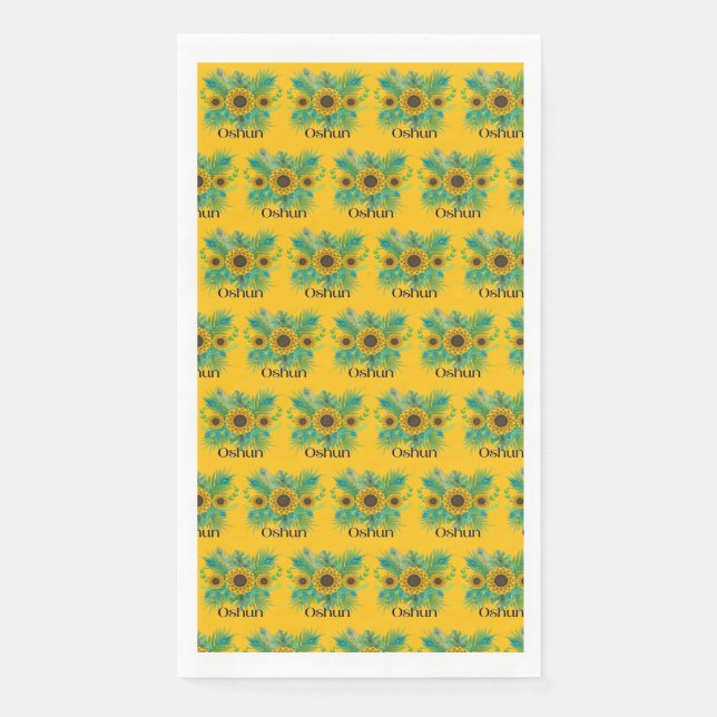 Oshun Goddess Sunblumen Serviette (Vorderseite)