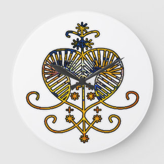 Oshun Goddess Veve Sigil Große Wanduhr
