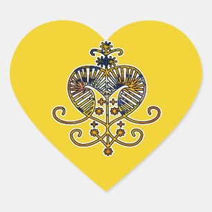 Oshun Goddess Veve Sigil Herz-Aufkleber