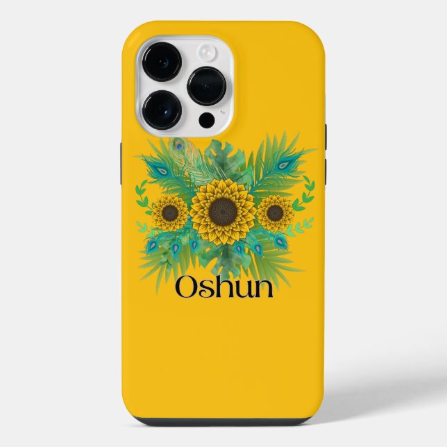 Oshun Göttin Sonnenblumen iPhone Hülle (Rückseite)
