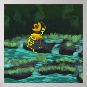 Oshun nutzt die Energie des Flusses Poster