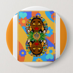 Oshun Retro Veve Florale Spielkarte Button