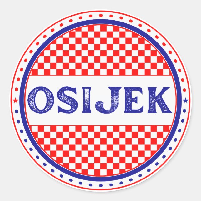 Osijek City Pride Emblem – Croatian Identity Runder Aufkleber (Vorderseite)