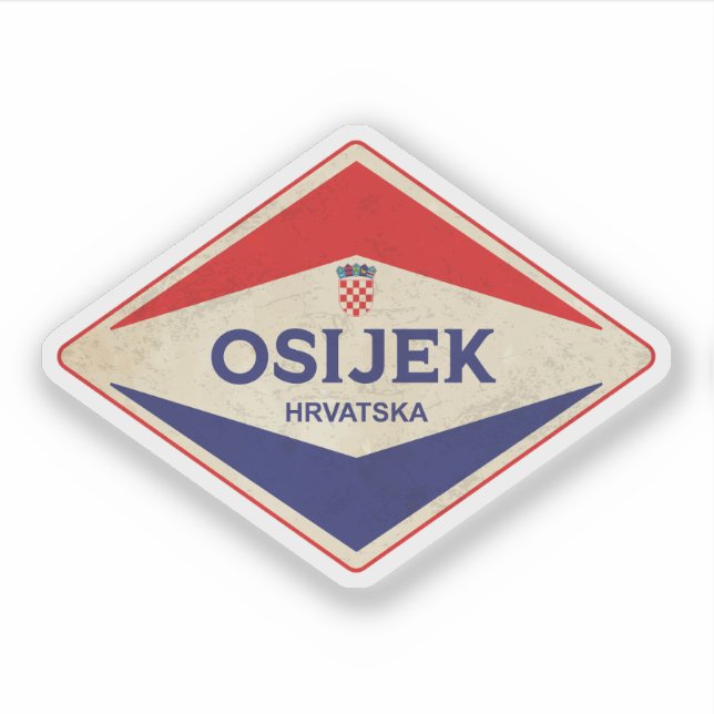 Osijek Kroatien Vintag Aufkleber (Vorderseite)