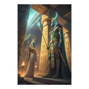 Osiris & Hatschepsut im AI-Tempel Altes Ägypten Fotodruck