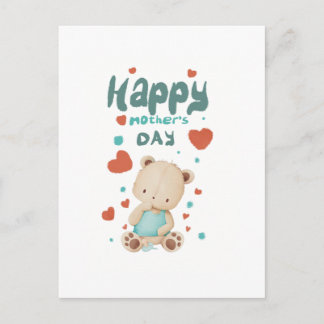 Osito bebé desea feliz día de la madre einladungspostkarte