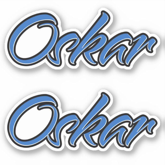 Oskar Name blue Aufkleber Sticker Stickerset (Vorderseite)
