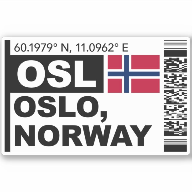 OSL Oslo Boarding Pass - Norway Travel Aufkleber (Vorderseite)