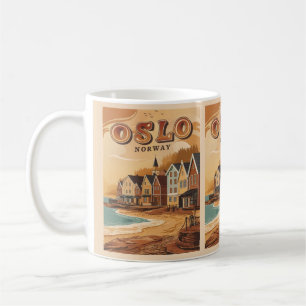 Oslo Beach Norwegen Vintage Souvenirs und Geschenk Kaffeetasse