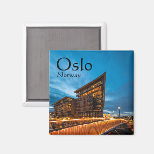Oslo bei Nacht, Norwegen Magnet