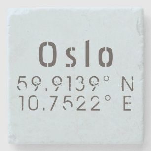 Oslo Breite Länge Steinuntersetzer