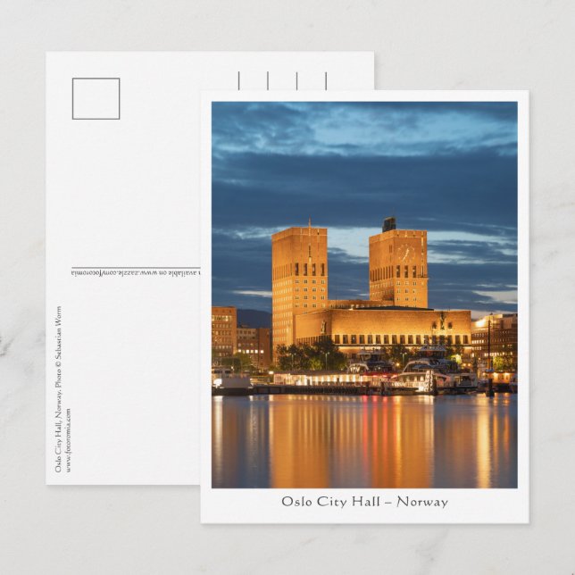 Oslo City Hall Norwegen Postkarte (Vorne/Hinten)
