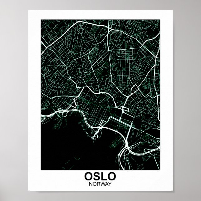 Oslo City Map Poster, Poster (Vorne)