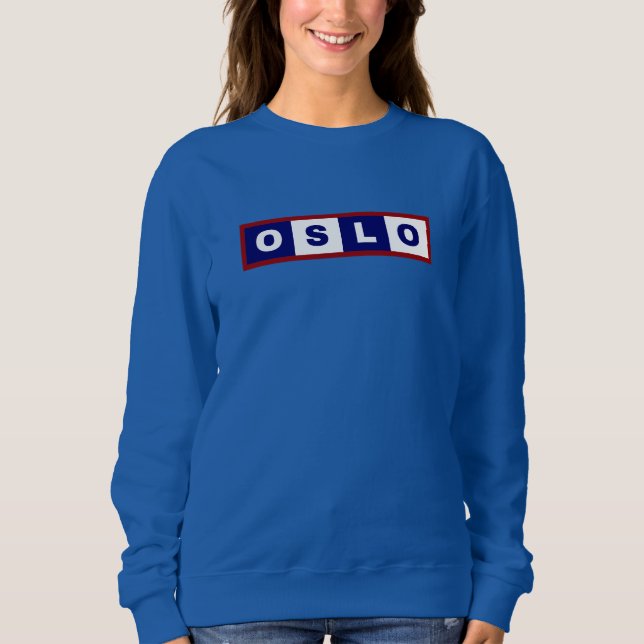 Oslo City, Norwegen Minimal Design Sweatshirt (Vorderseite)
