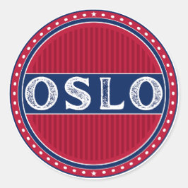Oslo City Pride Emblem – Norwegian Identity Runder Aufkleber