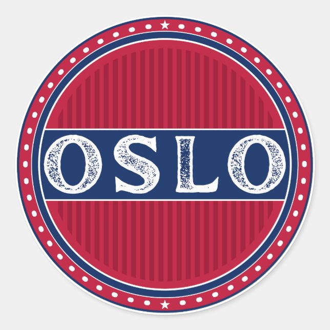 Oslo City Pride Emblem – Norwegian Identity Runder Aufkleber (Vorderseite)