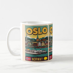 Oslo Fähren Norwegen Comic Souvenirs und Geschenke Kaffeetasse