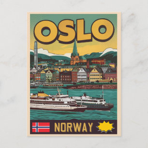 Oslo-Fähren Norwegen lustige Souvenirs und Geschen Postkarte