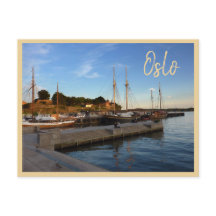 Oslo Hafen mit Text