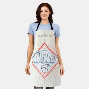 Oslo Hauptstadt Norwegen Retro Elch Vintage Souven Schürze