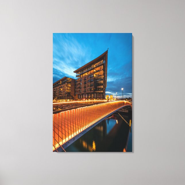 Oslo in der Nacht, Norwegen Leinwanddruck (Vorderseite)