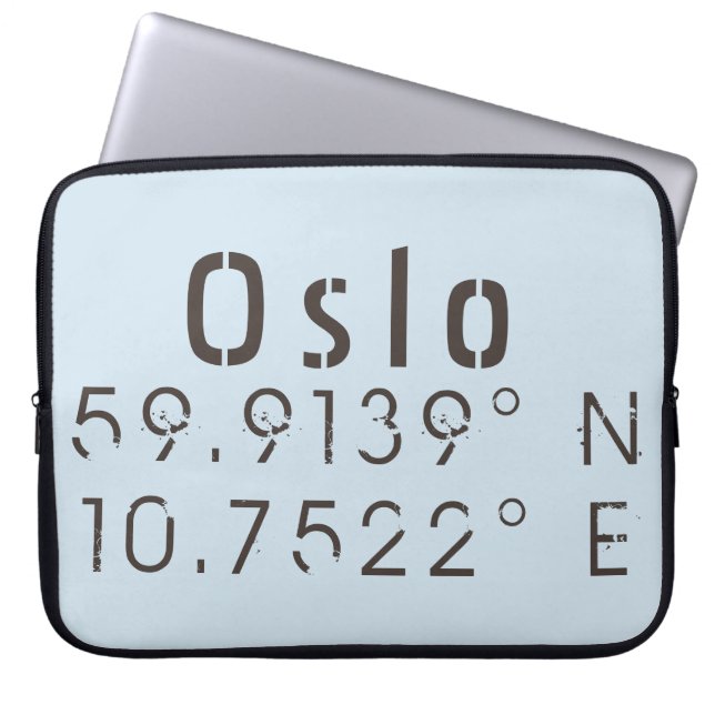 Oslo Latitude Longitude Laptopschutzhülle (Vorderseite)
