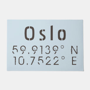 Oslo Latitude und Längengrad Fußmatte