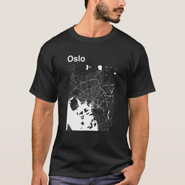 Oslo Norwegen Classic City Map Graphic T-Shirt (Vorderseite)