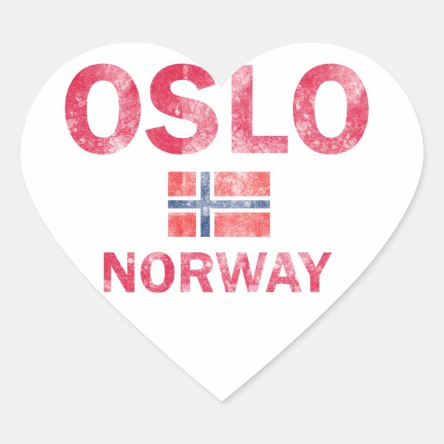 Oslo Norwegen Designs Herz-Aufkleber (Vorderseite)