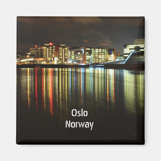 Oslo, Norwegen nachts Magnet (Vorne)
