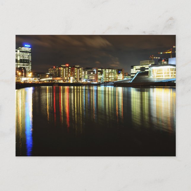 Oslo, Norwegen nachts Postkarte (Vorderseite)
