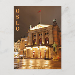 Oslo, Norwegen nachts Postkarte