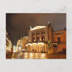 Oslo, Norwegen nachts Postkarte