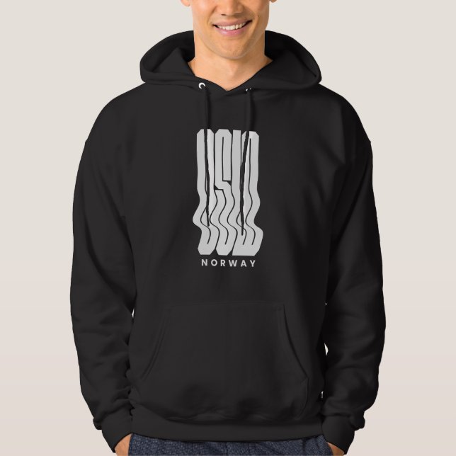 Oslo Norwegen Nordic Wave Logodesign Hoodie (Vorderseite)