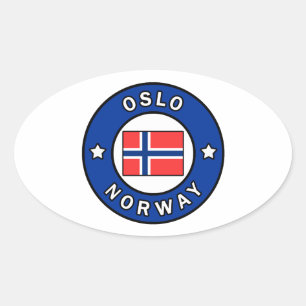 Oslo Norwegen Ovaler Aufkleber