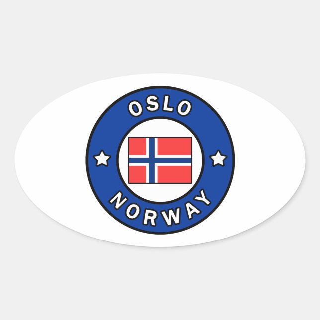 Oslo Norwegen Ovaler Aufkleber (Vorderseite)