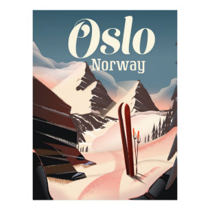 Oslo Norwegen Reise-Skiplakat Fotodruck