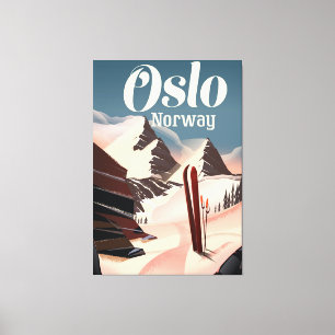 Oslo Norwegen Reise-Skiplakat Leinwanddruck