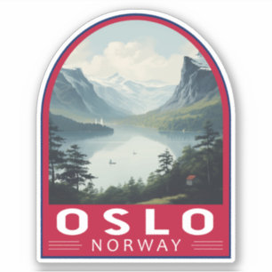 Oslo Norwegen Reisen Art Vintag Aufkleber