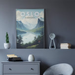 Oslo Norwegen Reisen Art Vintag Poster<br><div class="desc">Oslo Retro Vektor Reise Design. Oslo,  die Hauptstadt Norwegens,  liegt an der Südküste des Landes,  an der Spitze des Oslofjords.</div>