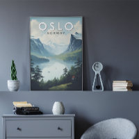Oslo Norwegen Reisen Art Vintag