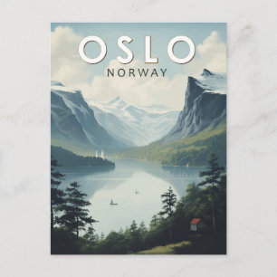 Oslo Norwegen Reisen Art Vintag Postkarte