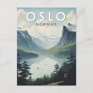 Oslo Norwegen Reisen Art Vintag Postkarte