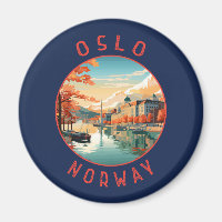 Oslo Norwegen Retro Distressed Circle