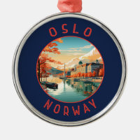 Oslo Norwegen Retro Distressed Circle