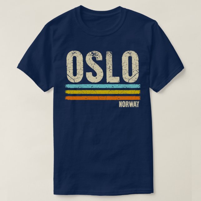 Oslo Norwegen Retro T-Shirt (Design vorne)